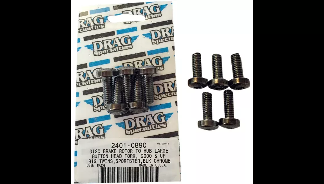 DS Black Front Brake Rotor Mounting Bolt Kit 4 Harley 86-21