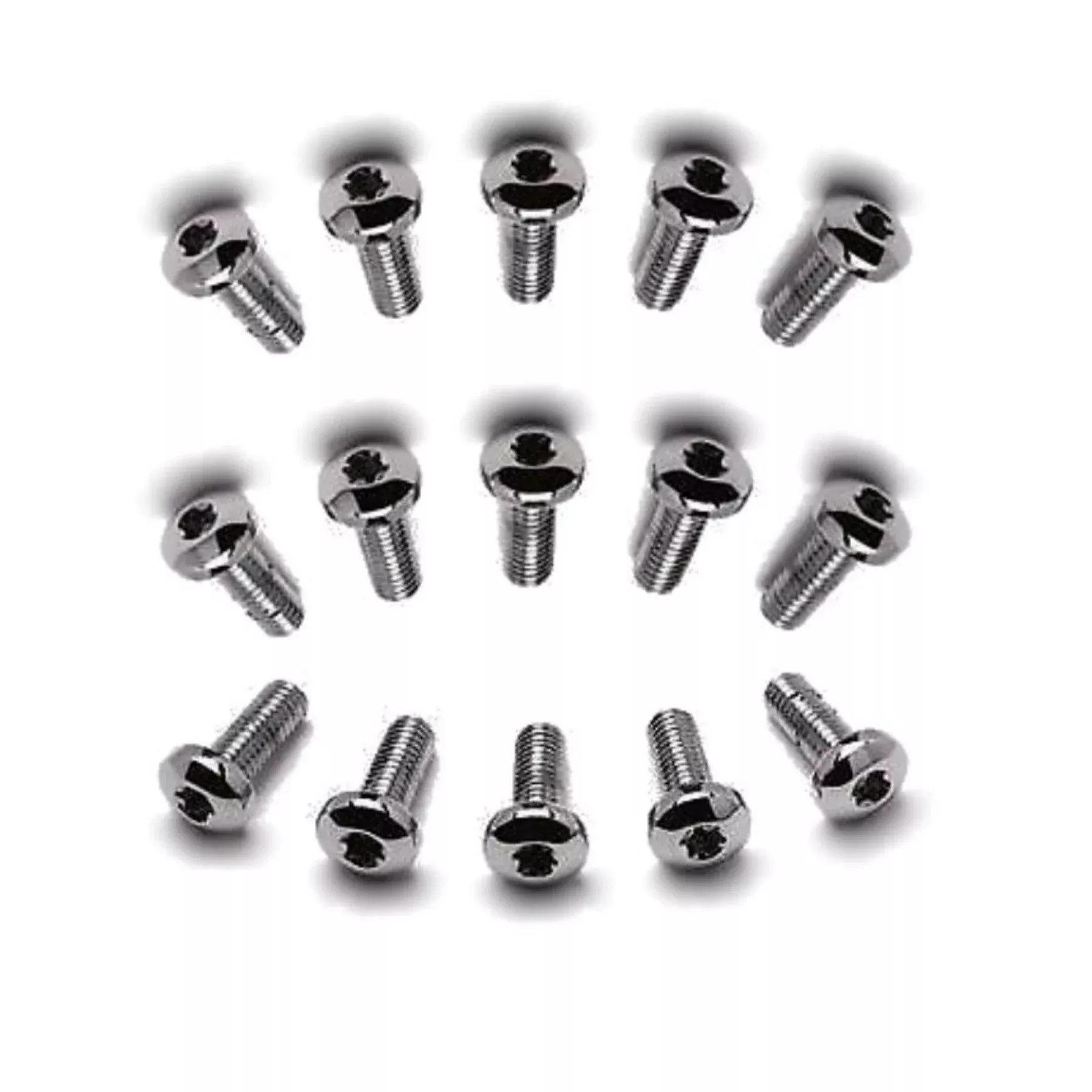 Dual Disc Front & Rear Chrome Grade 8 Torx Rotor Bolts Harley 8793-5 & 9818-5