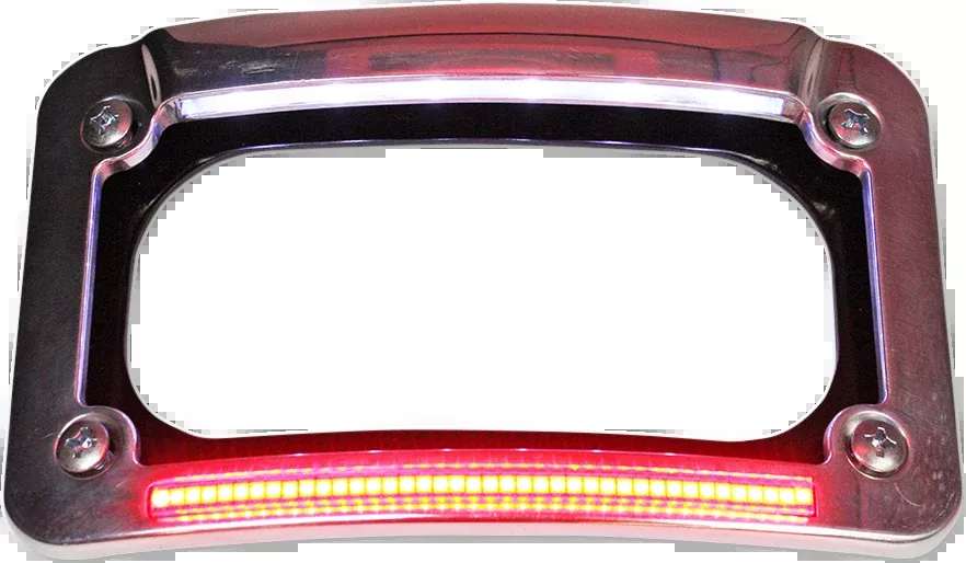 Dual-LED License Place Frame – Indian – Chrome