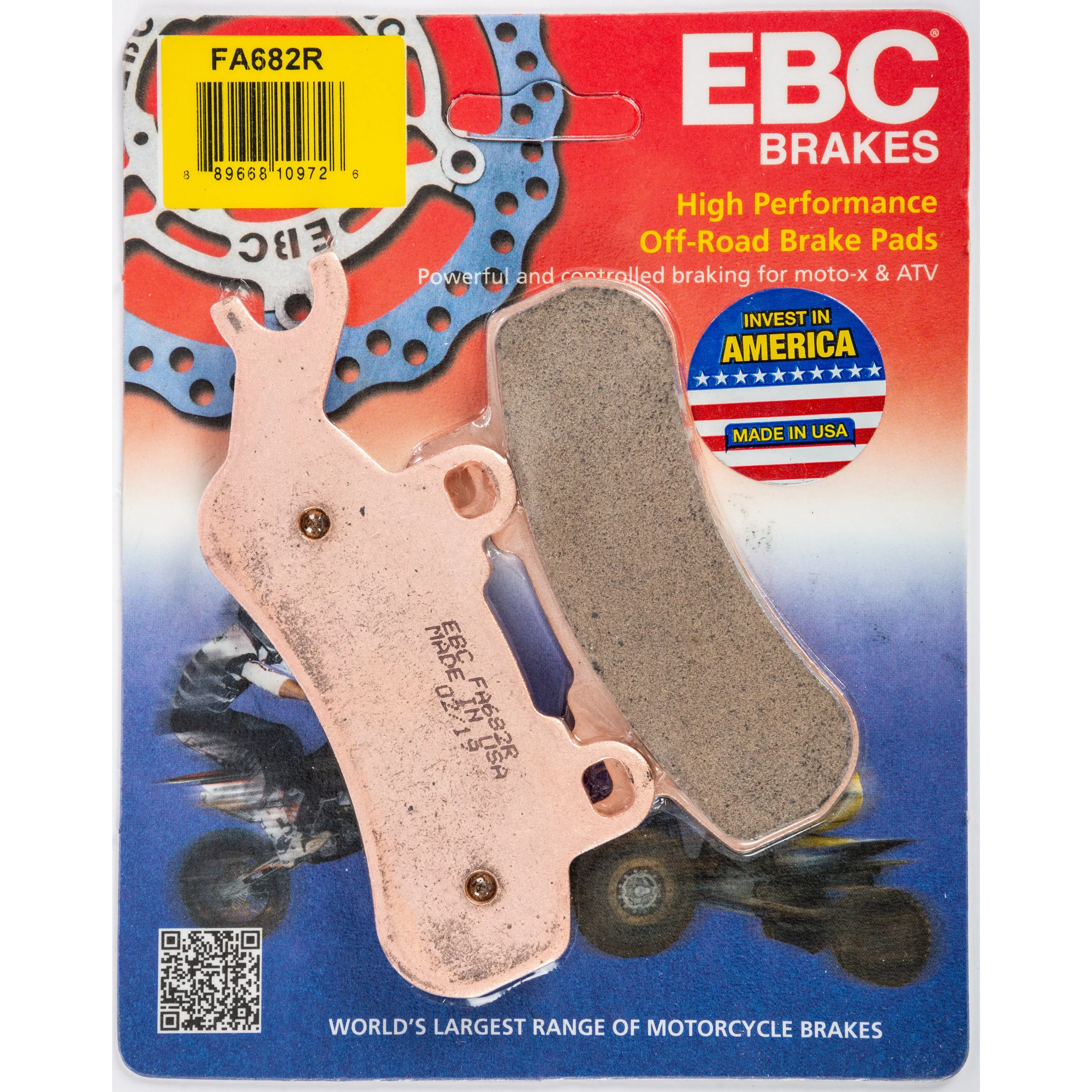EBC 1 Pair Sintered R Series Heavy-Duty Brake Pads MPN FA682R
