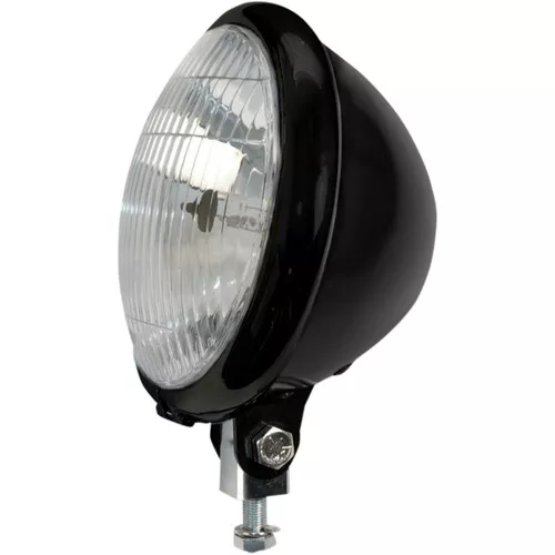 Emgo 5-3/4" Bates-Style Black Headlight (66-84151BSD)
