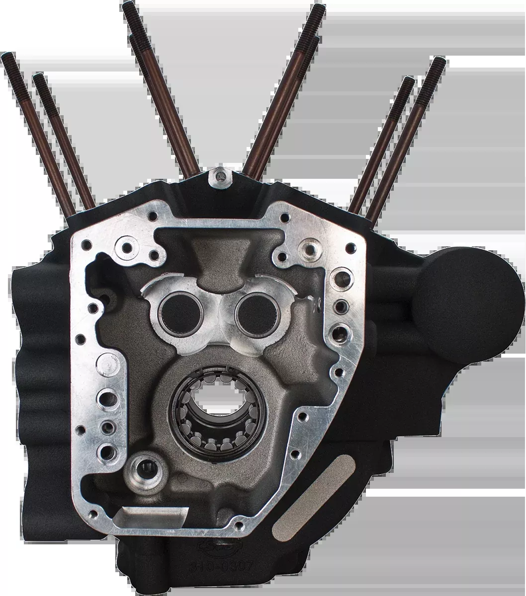 Engine Case - 4.125" Bore w/Stock Stud Pattern - Wrinkle Black - Twin Cam
