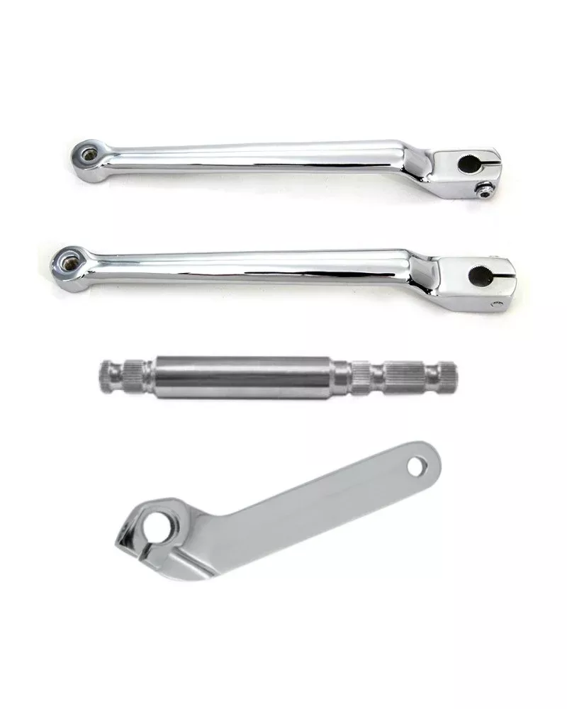 Extended 9-3/4" Chrome Heel Toe Splined Shift Lever Set w/ Shaft & Inner Cover 82-16
