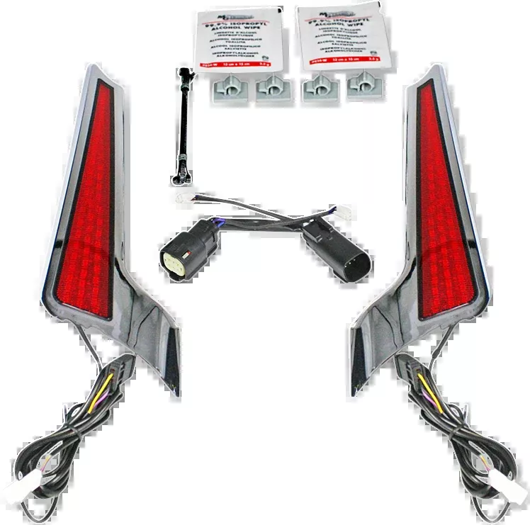 Fascia LED Light Panels - Chrome/Red