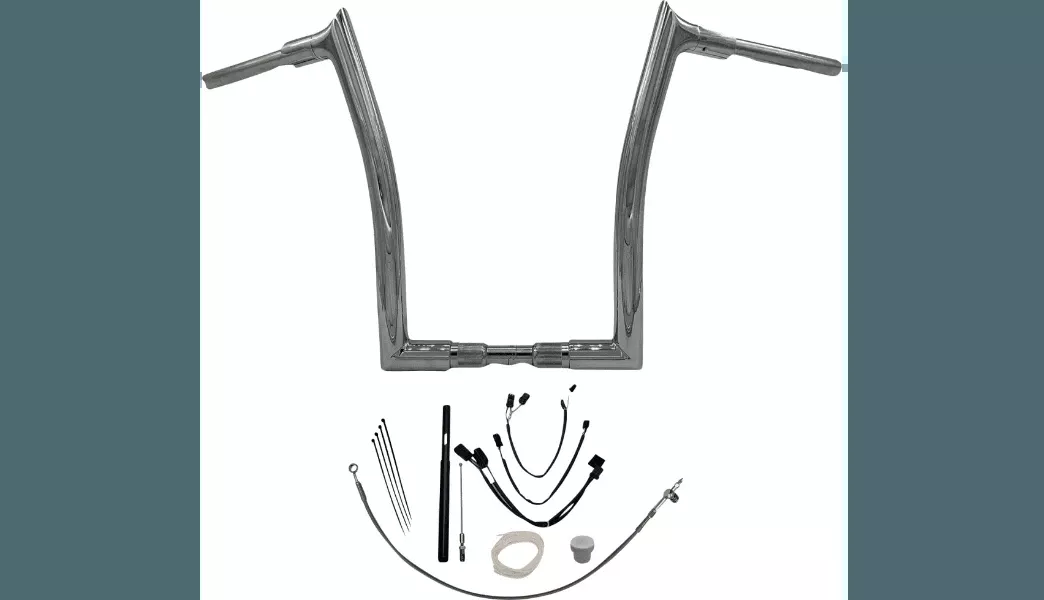 Fat Bagger's 1-1/2" EZ Install Pointed Top Handlebar Kit for '21-22 Harley Davidson Road King Special FLHRXS - 16" Chrome