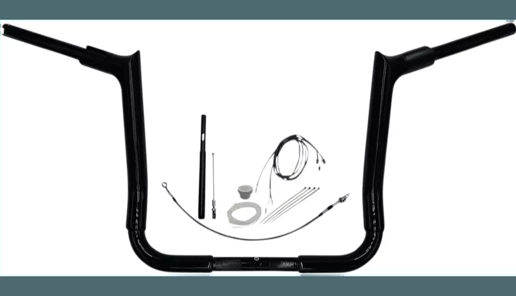 Fat Bagger's 1-1/2" EZ Install Pointed Top Handlebar Kit for '21-23 Harley Davidson FLH Models - 14" Black