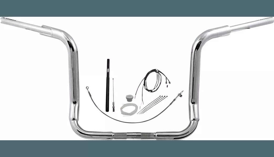 Fat Baggers 1.5" EZ Install Rounded Top Handlebar Kit for '21-23 FLH Models - 14" Chrome