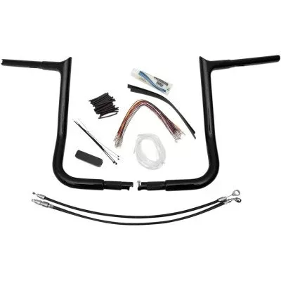 FBI Fat Baggers Black 14" EZ Install Pointed Handlebar Package Harley FLH 08-13