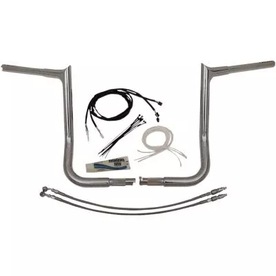 FBI Fat Baggers Chrome 16" EZ Install Pointed Handlebar Package Harley FLH 14-20