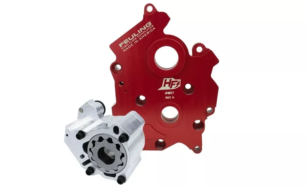 Feuling 7196 Billet Red HP+ Hi-Flow Oil Pump & Cam plate Kit 17-22 Harley M8