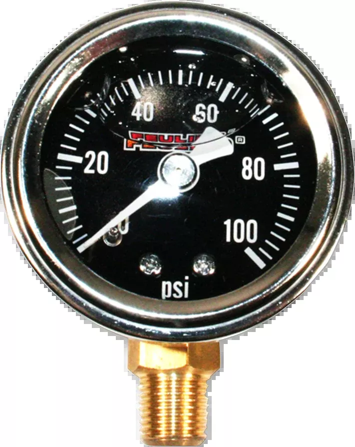 Feuling Black Stainless Universal Motorcycle 100PSI Oil Pressure Gauge Harley