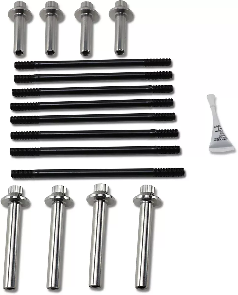 Feuling Chrome Black Cylinder Stud & Head Bolt Kit 1985-2000 Harley Touring FXDL
