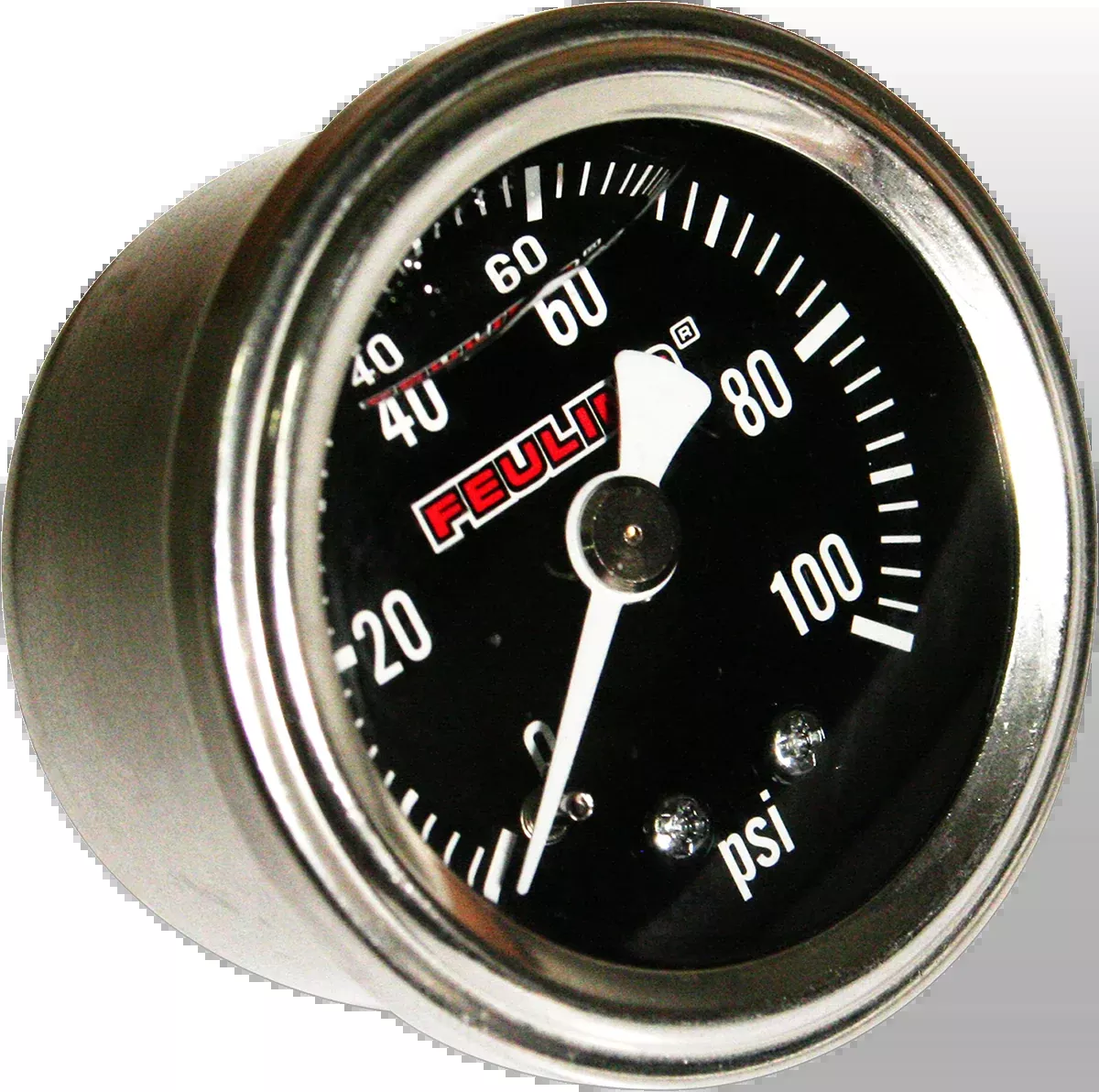Feuling Stainless Back Port Universal Motorcycle 100PSI Oil Pressure Gauge