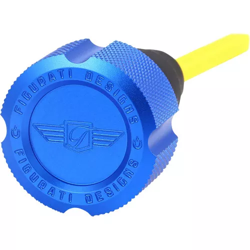 Figurati Knurled Magnetic Performance Oil Dipstick for 2007-2016 Harley Touring - Blue