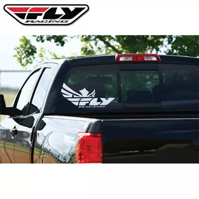 Fly Racing Window Decal White 20″