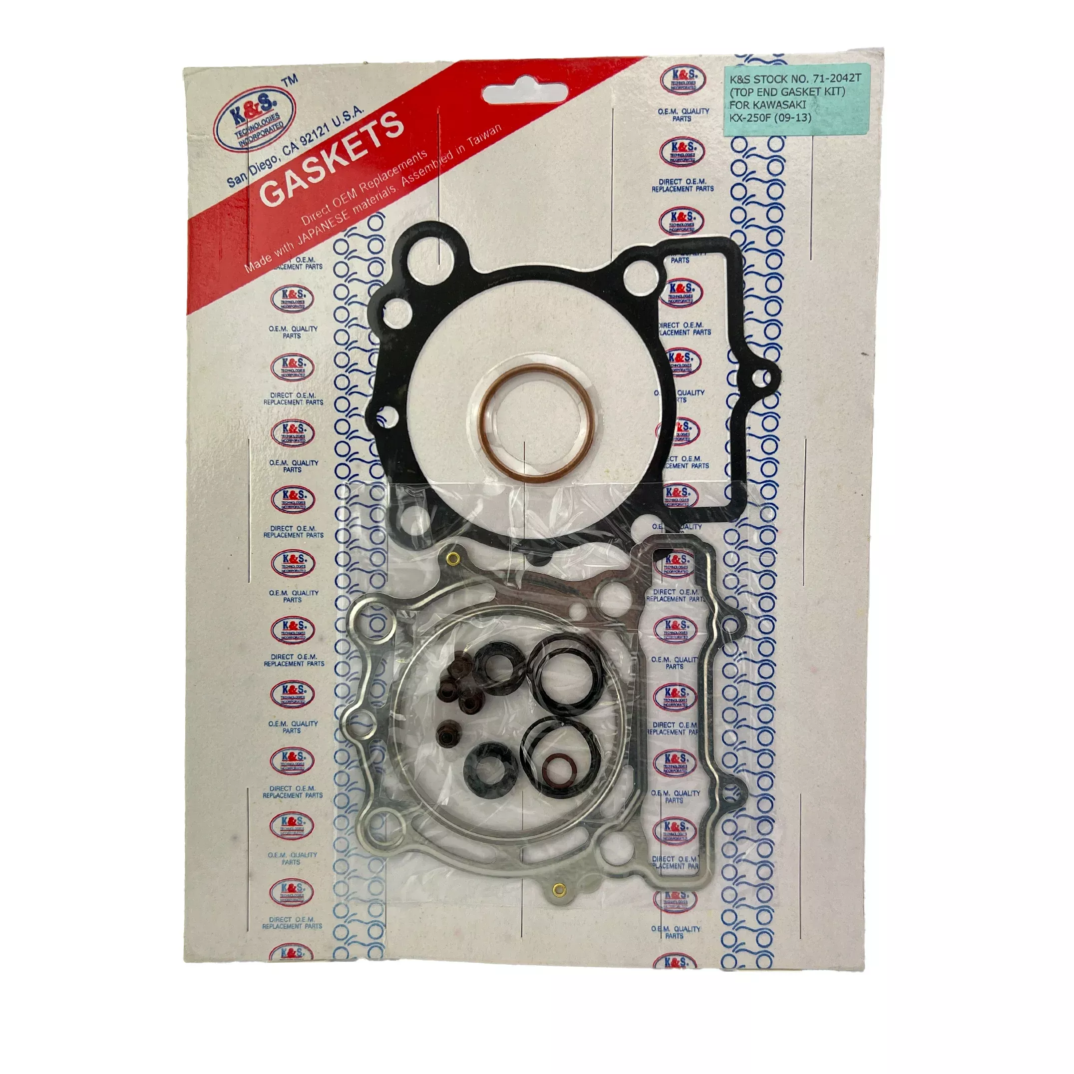 GASKET TOP END 09-13 KX250F, K&S TECHNOLOGIES 13PC KIT, KS71-2042T