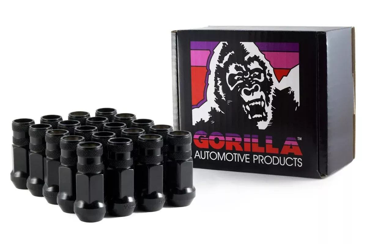 Gorilla Automotive Products 20 Lug Nuts 12mm x 1.50 Black Chrome Open End 45038BC-20