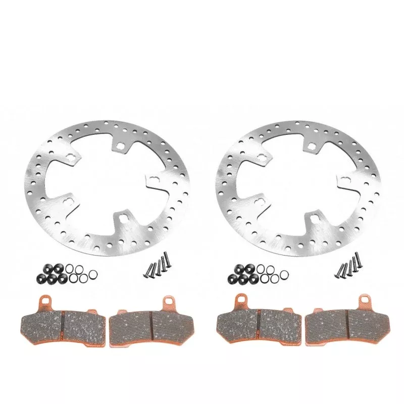 Ground Stainless Enforcer 11.8" Front Rotors FA409V Brake Pads 14-22 Harley FL