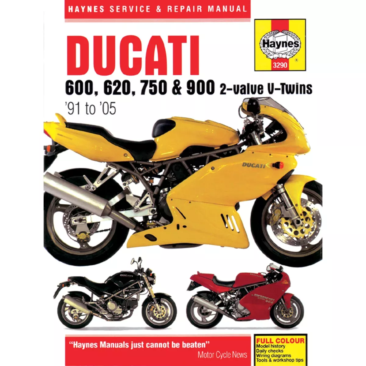 HAYNES HM3290 M3290 Motorcycle Repair Manual — Ducati, Motorcycle Manual -Ducati V-Twin
