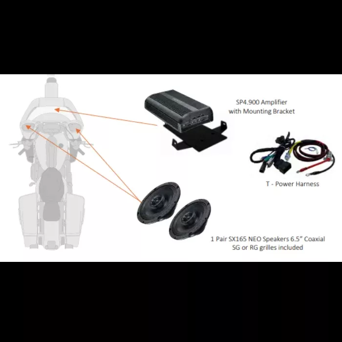 Hertz HSP1 Plug and Play Front Speaker Kit W/ Amp Bracket 4 Harley 14-23