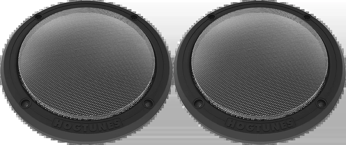 Hogtunes Black Mesh Rear Motorcycle Speaker Grilles 2014-2022 Harley Touring