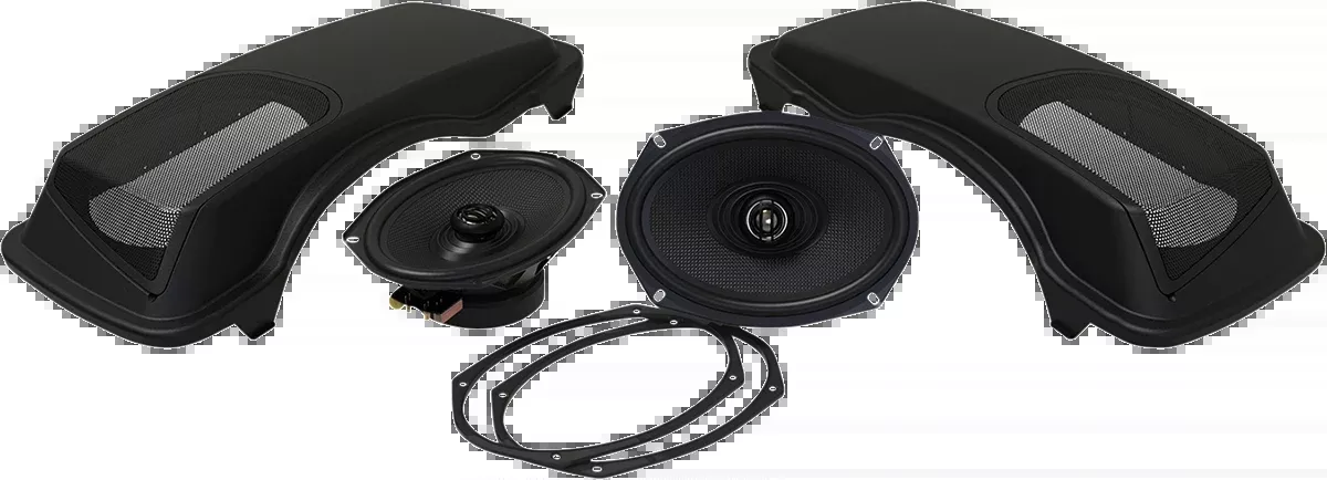 Hogtunes Black Rear Saddlebag Speaker Lid Kit 1998-2013 Harley Touring FLHX FLHR