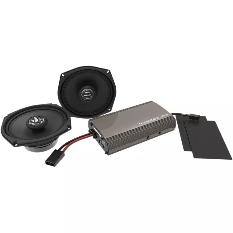 Hogtunes Complete 225 Watt Front Amp & GEN3 5.25" Speaker Harley Batwing 99-13
