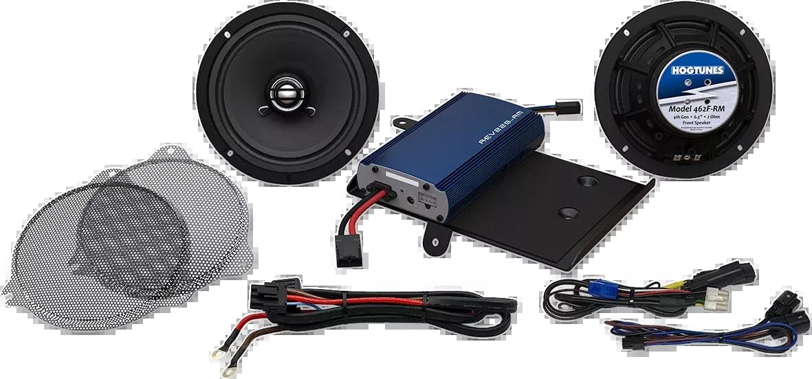 Hogtunes Front 225 Watt 6.5" Speaker & Amp Kit for 2014-2022 Harley FLHX FLHXS