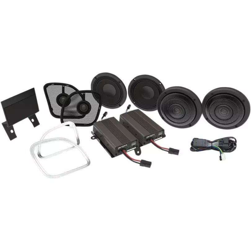 HogTunes Wild Boar 600 Watt Amp & 4 Speaker Audio Kit RG Ultra Harley 14-19