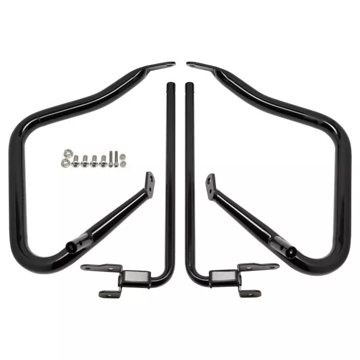 HogWorkz 1.25″ PORK CHOP Saddlebag Guards for Harley Touring ’14-’23 | Black – HW157196