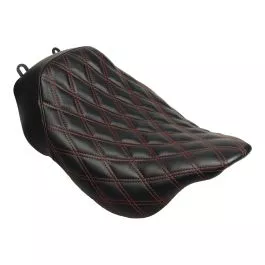 HogWorkz Alpha Solo Seat for Harley Touring ’08-’23 (Diamond / Red Stitch) – HW122024