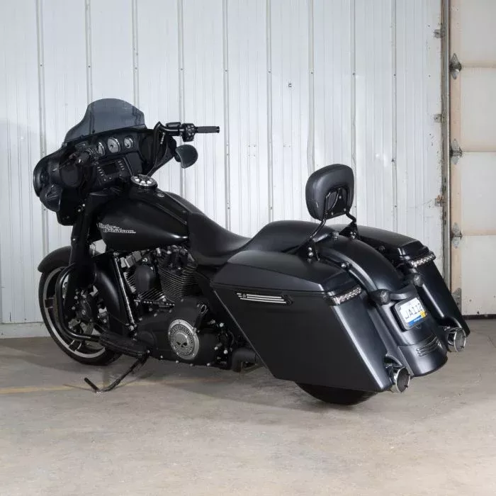 HogWorkz Black Detachable Shorty Sissy Bar Backrest for Harley Touring ’09-’26 – HW157123