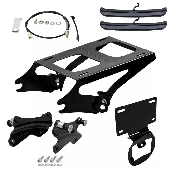 HogWorkz Black Detachable Tour Pack Luggage Conversion Kit for Harley Touring ’14-’23 – HW157425