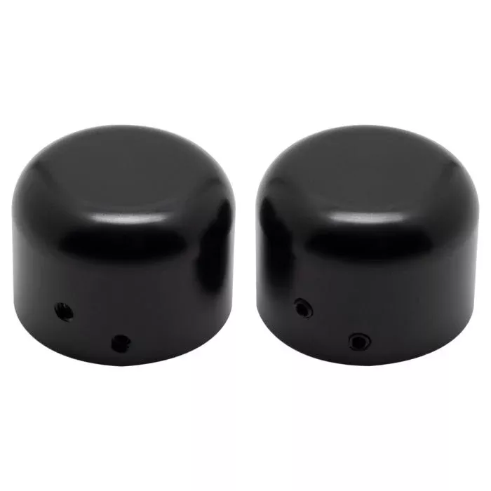 HogWorkz Black Front Axle Nut Covers for Harley-Davidson Motorcycles – HW163012