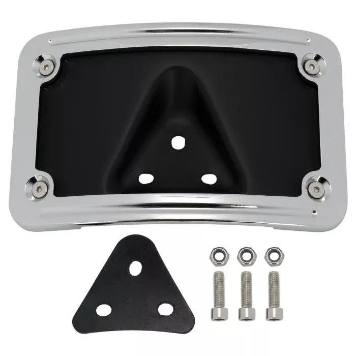 HogWorkz Black Laydown / Curved License Plate Mount for Harley-Davidson Motorcycles – HW131743