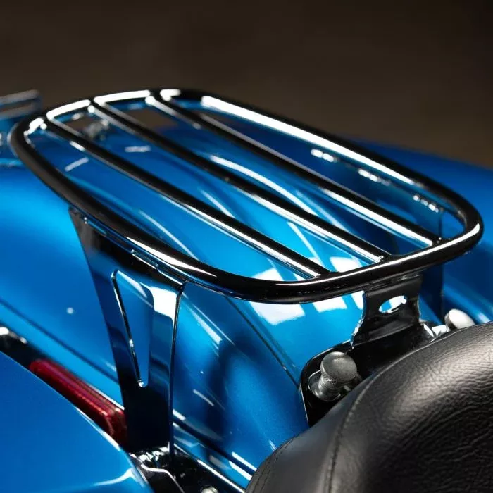 HogWorkz Black Solo Luggage Rack for Harley Softail Heritage/Deluxe ’18-’26 – HW129153