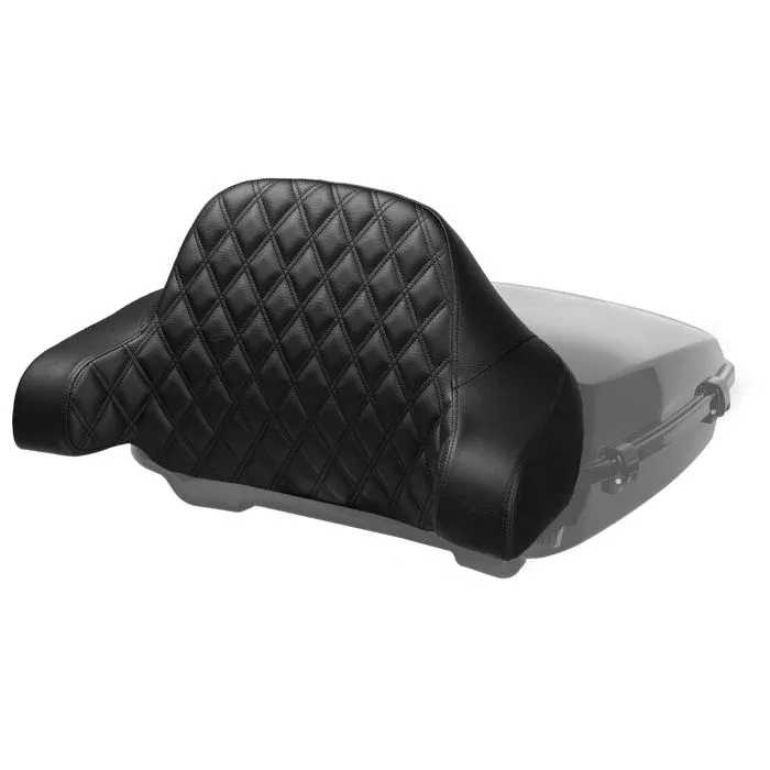 HogWorkz Diamond Stitched Chopped Tour Pack Backrest Pad | Black Stitching - HW123011