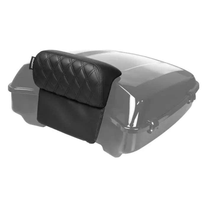 HogWorkz Diamond Stitched Slim Tour Pack Backrest Pad | Black Stitching – HW123001
