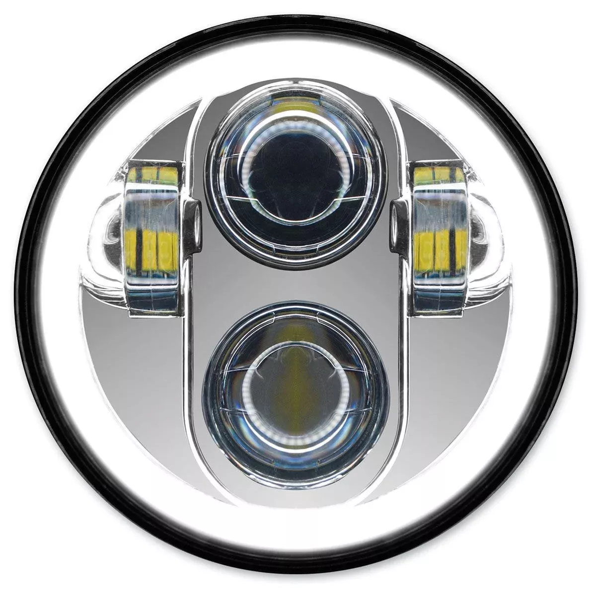 Hogworkz HW195012 Chrome 5 3/4" LED HaloMaker Headlight Harley V-Rod Softail FXD