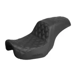 HogWorkz Rise Up Seat for Harley Dyna '06-'17 (Diamond / Black Stitch) - HW122022