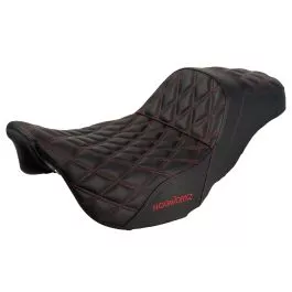HogWorkz Rise Up Seat for Harley Touring ’08-’23 (Diamond / Red Stitch) – HW122002
