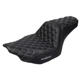 HogWorkz Rise Up Seat for Harley Touring ‘23.5-’26 (Diamond / Silver Stitch) – HW122033