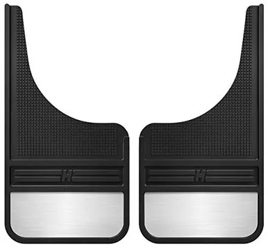 Husky Liners - 55001 Rubber Front Mud Flaps - 12IN w/ Weight Black