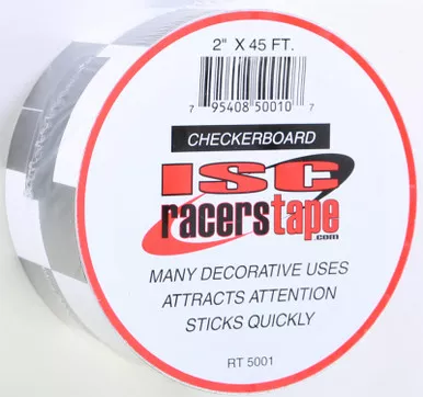 Isc Black & White Straight Checker Board Tape 2"X45' - RT5001