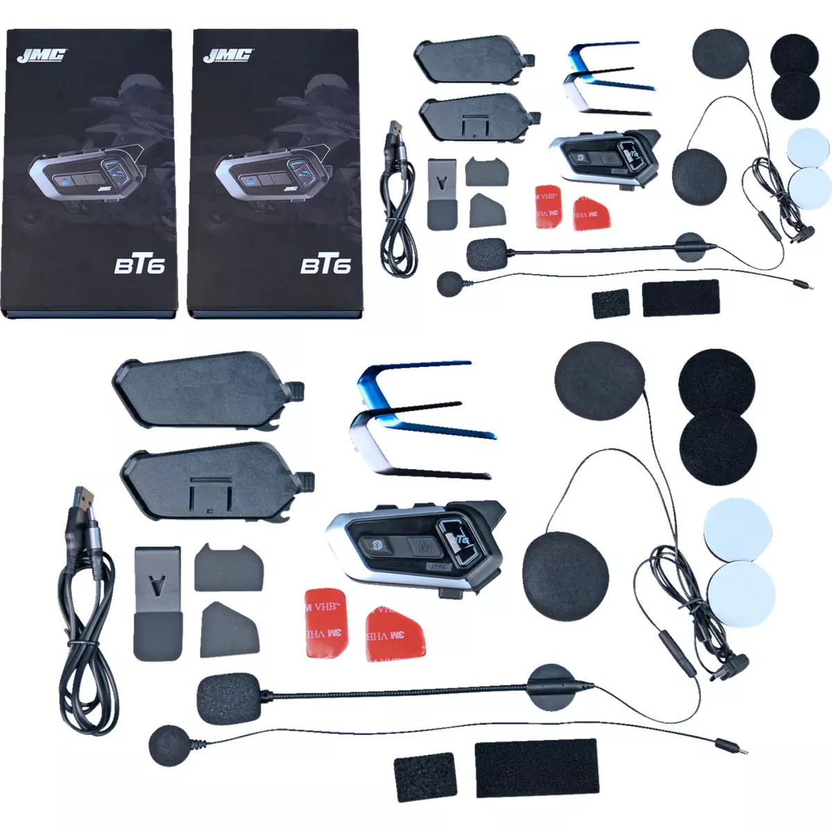 J & M 4402-1048 HS-BT6-UNV-D Bluetooth™ Helmet Headset Headset - Bluetooth™ - Universal - Dual Pack