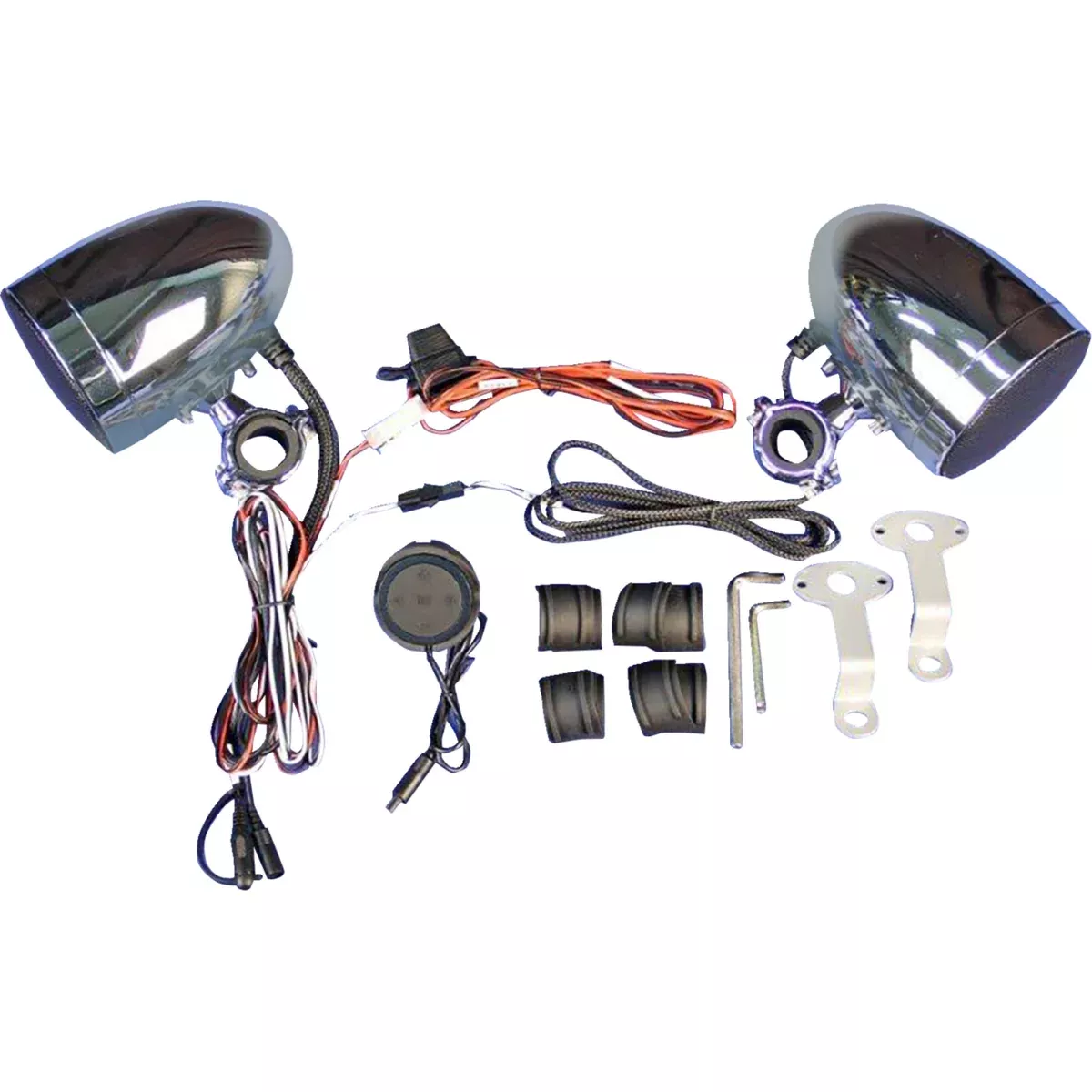 J & M 4405-0956 MHAS-BLU3 Bluetooth Speakers Self-Amplified Speaker Kit - Handlebar Mount - Bluetooth