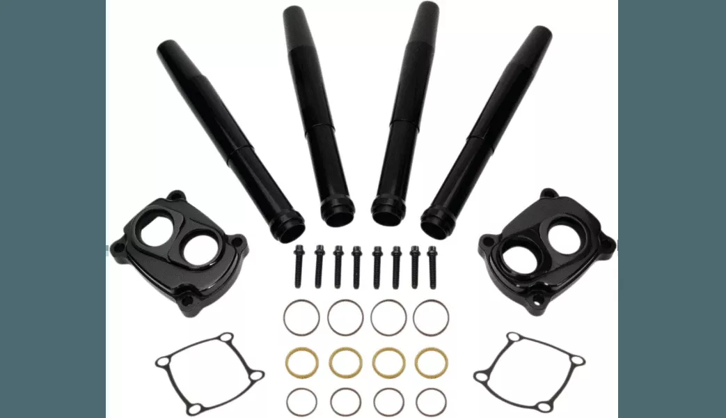 Jims Low Profile Billet Tappet Covers and Pushrod Kit for '17-21 Harley Davidson M-Eight - Anodized Black