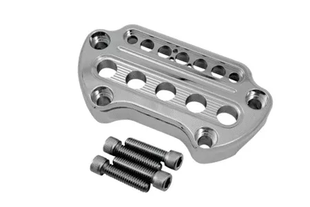 Joker Machine Indicator Light Handlebar Clamp for '06-13 Dyna & '93-13 XL Models w/ 3.5" Center-to-Center Risers & Offset Mounting Holes -Chrome-plated finish
