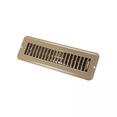 JR Products 02-28915 2" x 10" Metal Floor Register, Dampered, Brown