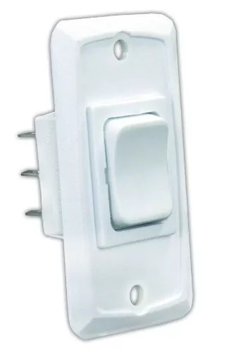 JR Products 12835 Momentary-On/Off/Momentary-On Switch - White